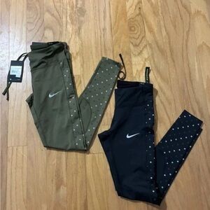 Nike Olive Green and Black Dots Leggings